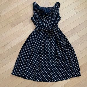 Full skirt polka dot dress